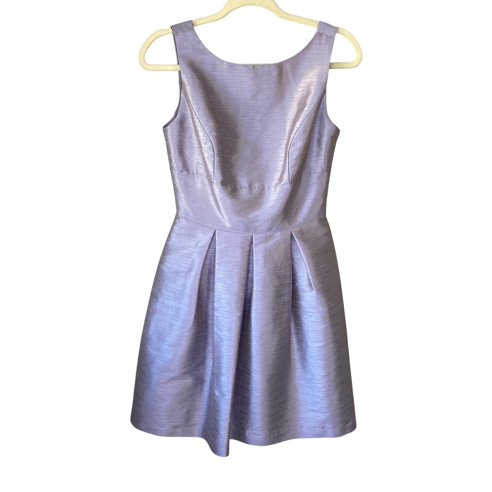 Alfred Sung Charm Lavender Shimmer Pleated A-Line Cocktail Dress D448 Womens 2